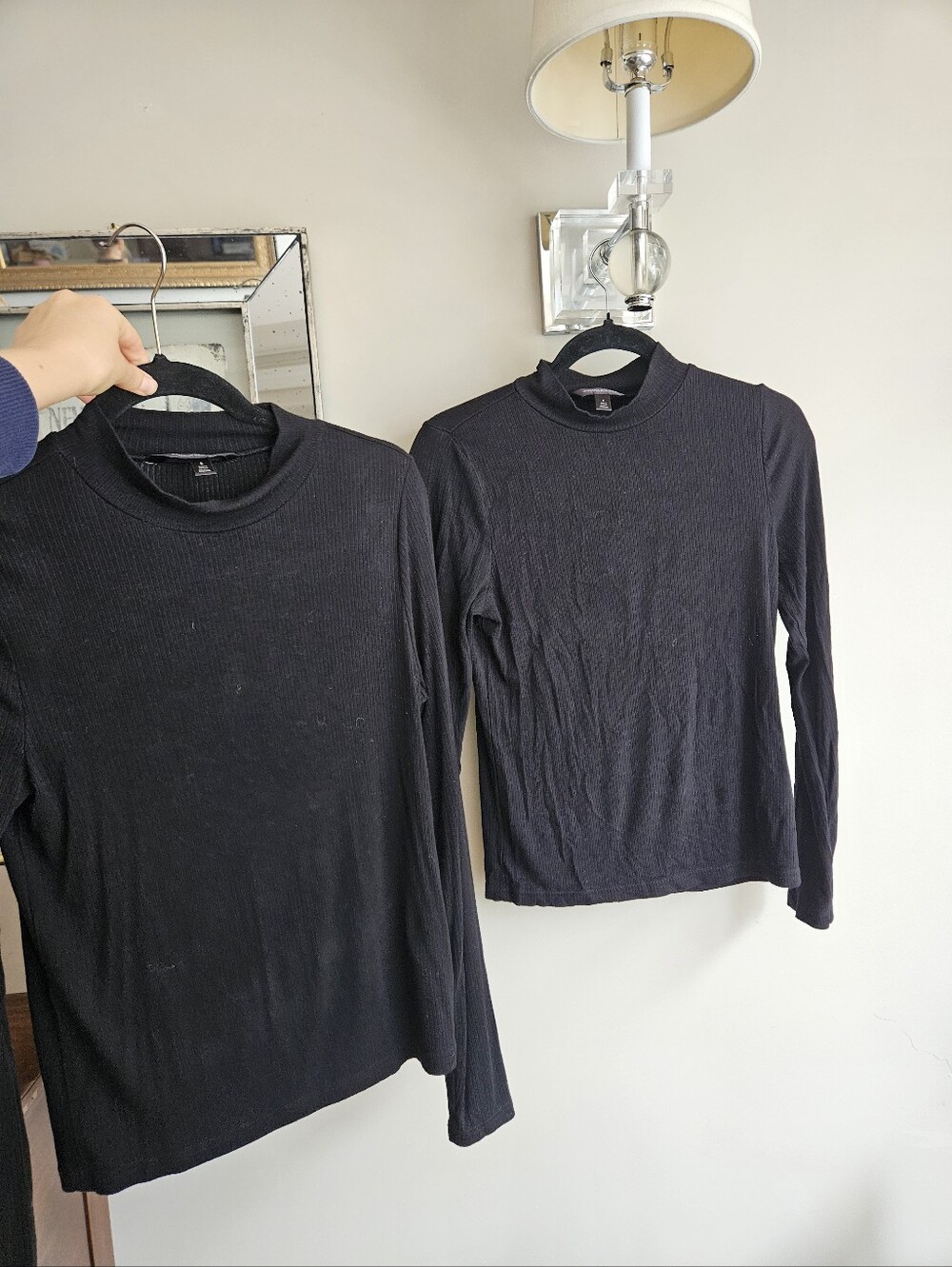 Banana Republic Set Of 2 Black Long Sleeve Mock Neck Top - Size S